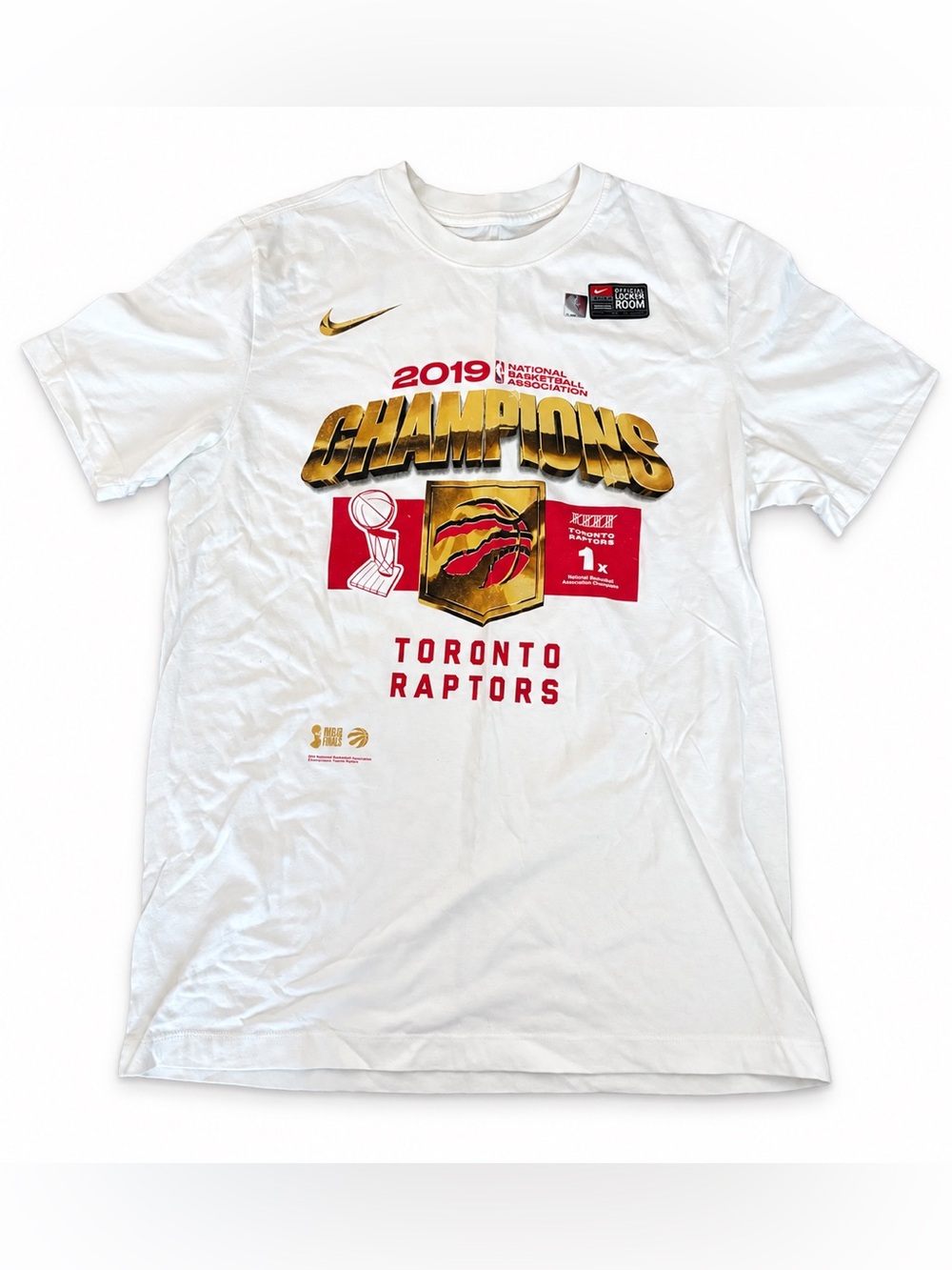 Nike Toronto Raptors 2019 NBA Champions Locker Room T-Shirt White Men’s M